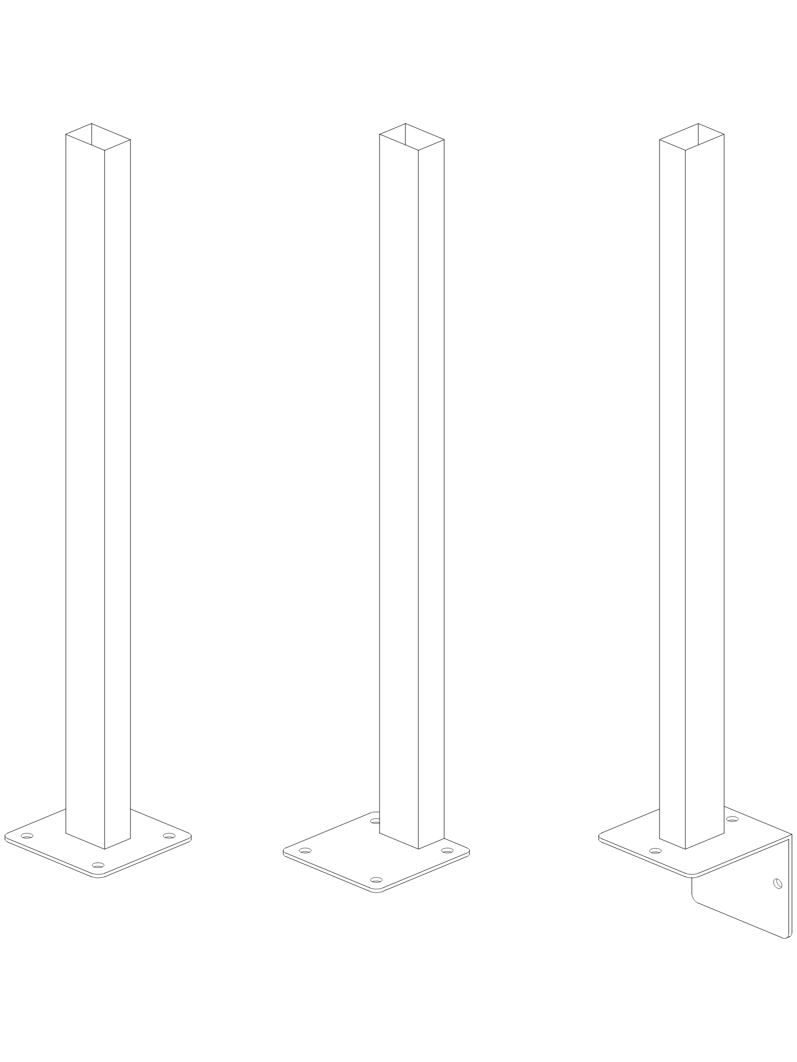 Ankeriuojamų stulpų brėžinys